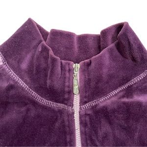 Capagello Purple Velour Zip-Up Sweatshirt, women’s Size Large
